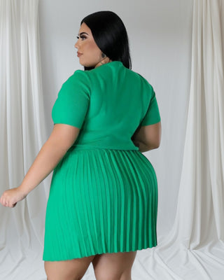 High-Waisted Plus Size Mini Skirt Set