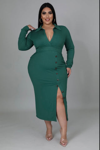 The Victoria Button Detail Midi Dress