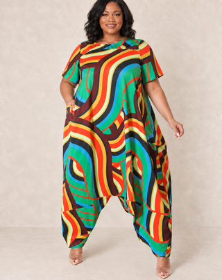 Island Rhythm Plus Size Convertible Jumpsuit Dress