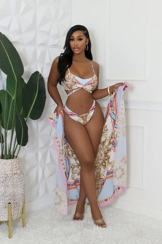women's boutique swimwear three piece bikini set 