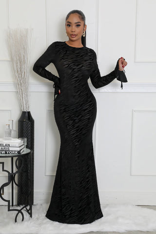 Elegant black boutique maxi dress 