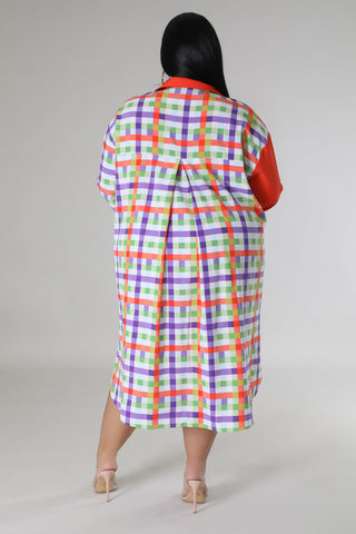 Boutique colorful tunic shirt dress for women