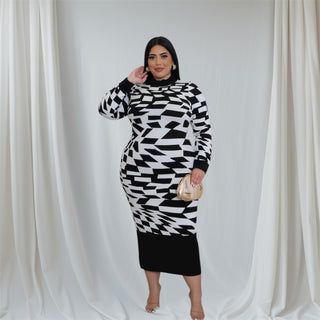 Monochrome Motion Maxi Dress - Tulleys Boutique