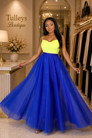 Royal Flow Tulle Maxi Skirt