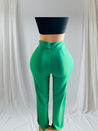 Envy Green High Waist Work Pants