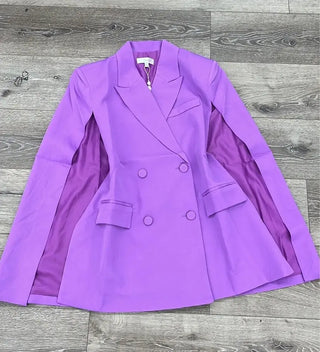 Cindy Lavender Double Breast Cape Blazer - Tulleys Boutique