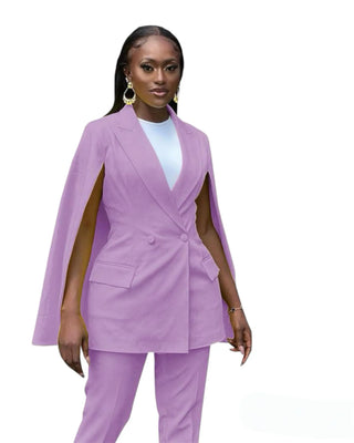 Cindy Lavender Double Breast Cape Blazer - Tulleys Boutique