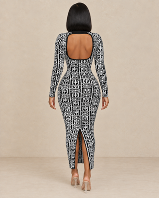 No Competition Black & White Sweater Dress