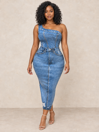 Denim Illusion Bodycon Dress