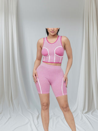 NOVA Optical Illusion Two-Piece Set - Pink Perfection