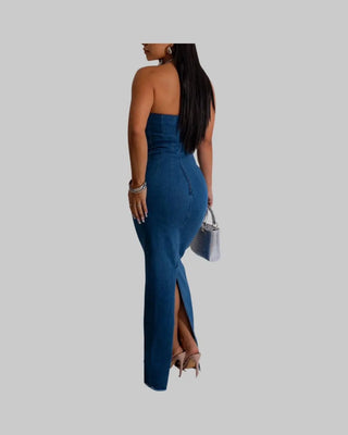Denim Elegance Tube Dress Tulleys Boutique