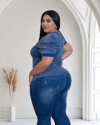 Denim Darling Puff Sleeve Top