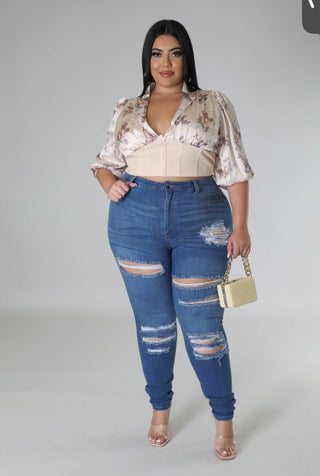 Bloom & Grace Satin Corset Blouse