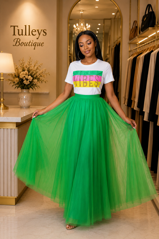 Royal Flow Tulle Maxi Skirt