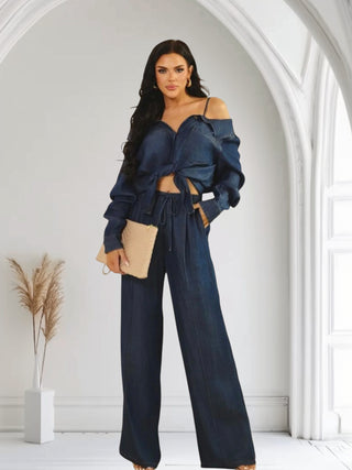 Classic Denim Duo Pants Set