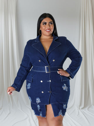 DENIM DIVA JACKET DRESS | Plus Size Perfection