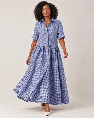 Country Charm Plaid Maxi Dress