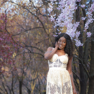 Champagne Romance Lace Maxi Dress