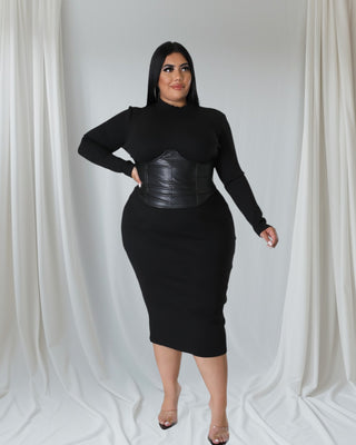 Power Play Plus Size Black Dress