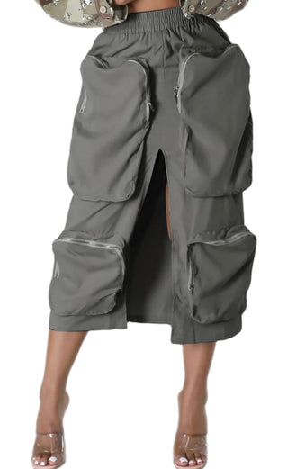 Edgy cargo skirt with large functional pockets
