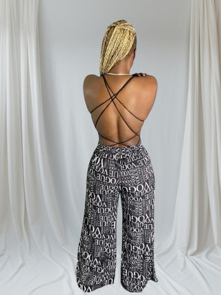 Statement Logo Wide Leg Palazzo Pants