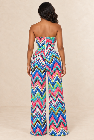 Colorful Strapless Wide-Leg Jumpsuit – alternate view 4