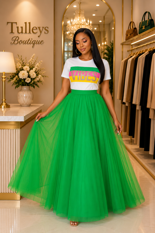 Royal Flow Tulle Maxi Skirt