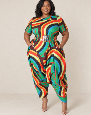 Island Rhythm Plus Size Convertible Jumpsuit Dress