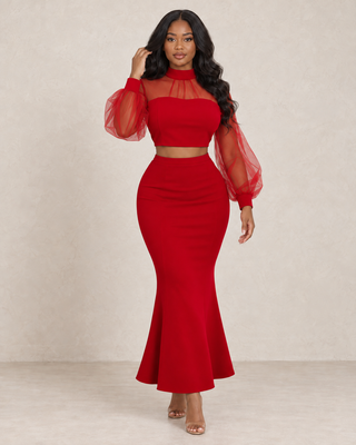 Burgundy Reign Mesh Set from Tulley's Boutique