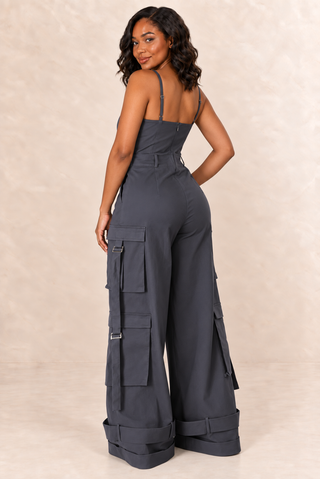 Cargo Wide-Leg Jumpsuit for Tall Women