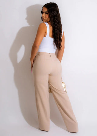High-Waisted Nude Work Pants