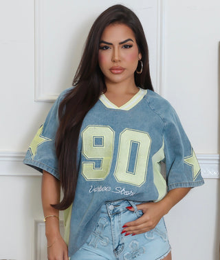 All Star Denim Inspired Jersey Shirt