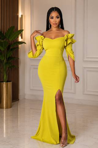 The Luxe Stretch Ruffle Dress