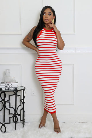 Candy Stripe Chic Dress