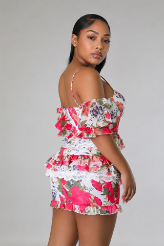 The Garden Romance Ruffle Mini Dress