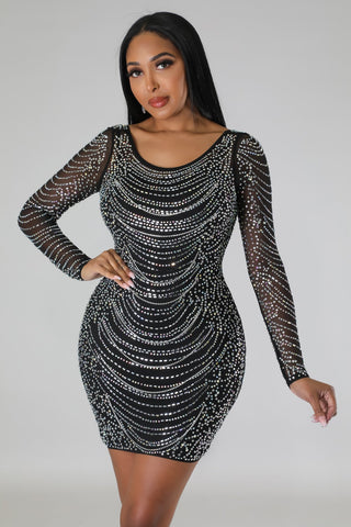 Exquisite Allure  Rhinestone Mini Dress