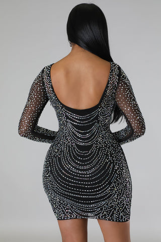 Exquisite Allure  Rhinestone Mini Dress