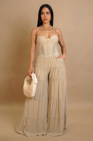 Nia Beige Dream Jumpsuit