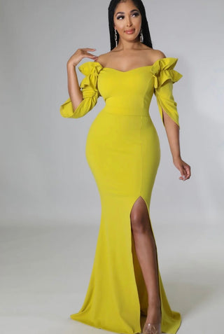 The Luxe Stretch Ruffle Dress