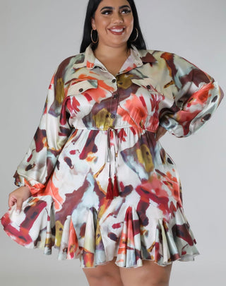 Autumn Muse Ruffle Mini Dress