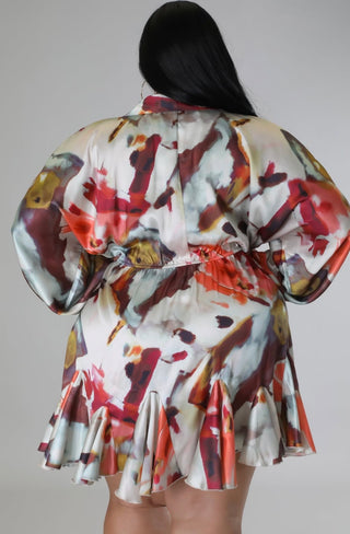 Autumn Muse Ruffle Mini Dress
