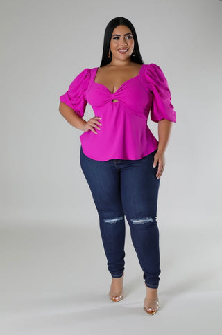 Fuchsia Puff Sleeve Smocked Back Midi Skirt Set – alternate view 5