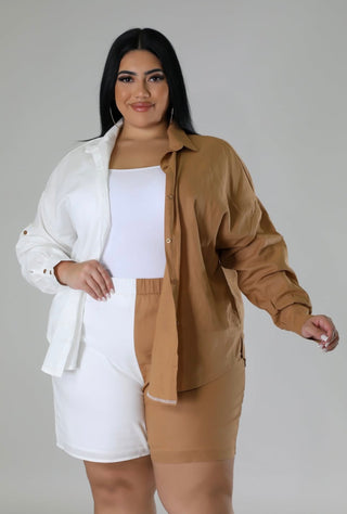 trendy neutral matching set women casual chic outfit summer
