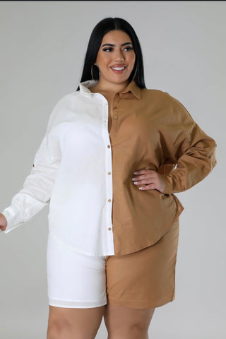trendy neutral matching set women casual chic outfit summer