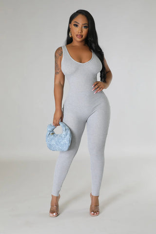 The Sculpt V-Back Ribbed Romper