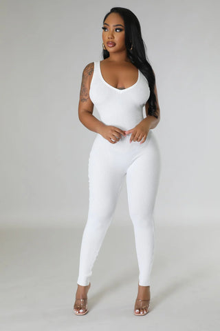 The Sculpt V-Back Ribbed Romper