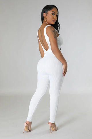 The Sculpt V-Back Ribbed Romper