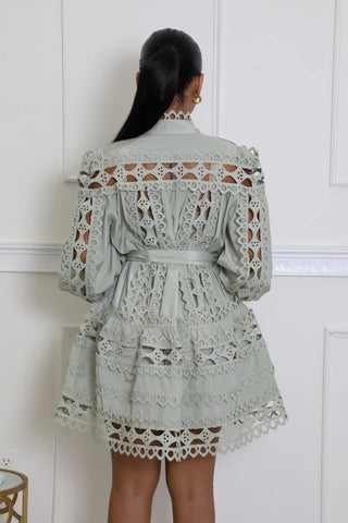 Elegance Whisper Eyelet Mini Dress - Tulleys Boutique