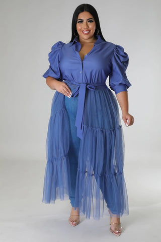Bougie Tulle Cascade Button - Up Top - Tulleys Boutique