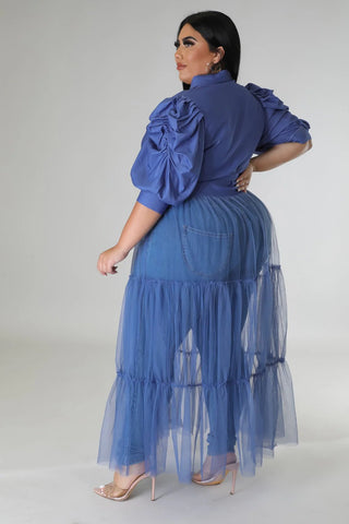 Bougie Tulle Cascade Button - Up Top - Tulleys Boutique